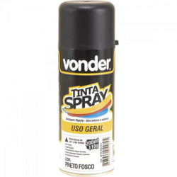 Tinta uso geral 200ml Preto Fosco Spray vonder Menor preço em Tinta uso geral 200ml Preto Fosco Spray vonder
