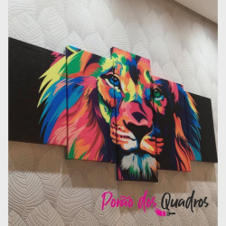 Quadro Decorativo Leão Moderno Para Sala 5 peças in é boa?
