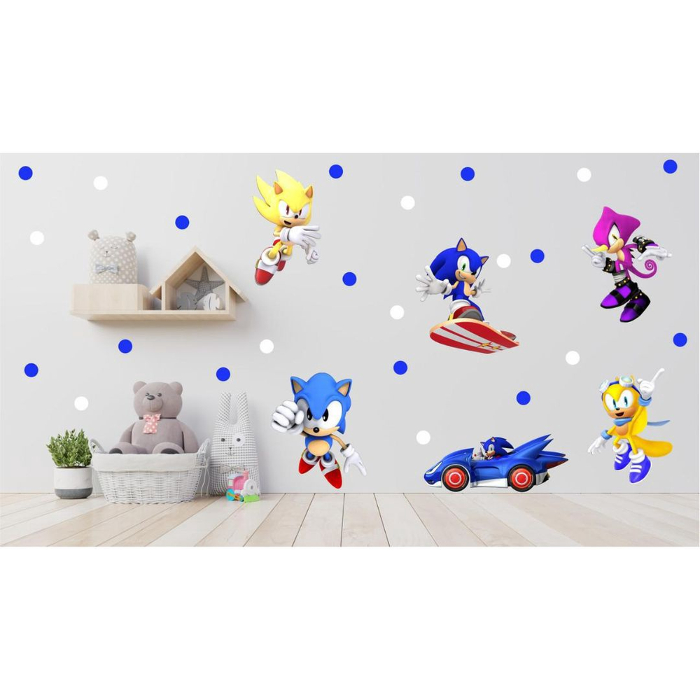 Adesivo De Parede Meninos E Meninas Sonic Game Jogos na Americanas