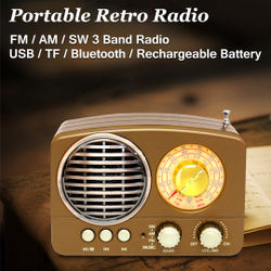 Alto-falante portátil de rádio sem fio retro portátil Bluetooth am fm aux USB tf é boa?