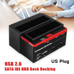 2.5 / 3.5 polegadas Multi-função sata ide hdd Docking Station Clone Off-line Gabinete de Disco Rígido USB2.0 hub Reader Leitor de eua Plug é boa?