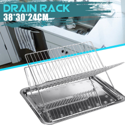Suporte de Rack de Secagem de Prato de Cozinha em Aço inoxidável Prateleira de Pia Dobrável Cesta Organizador com bandeja Escorredor Cozinha Multifuncional Menor preço em Suporte de Rack de Secagem de Prato de Cozinha em Aço inoxidável Prateleira de Pia Dobrável Cesta Organizador com bandeja Escorredor Cozinha Multifuncional