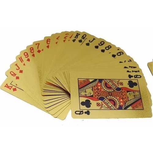 Baralho Dourado Ouro a Prova d'Água Poker Truco Cartas Jogos Tranca Buraco  Pife Paciência em Promoção na Americanas