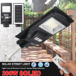Smuxi 200w 80LEDs Lâmpada de rua IP67 Controle de luz + Controle Remoto + pir Indução do corpo humano Solar Street Light Waterproof Menor preço em Smuxi 200w 80LEDs Lâmpada de rua IP67 Controle de luz + Controle Remoto + pir Indução do corpo humano Solar Street Light Waterproof