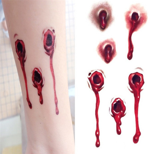 Balas com tatuagem infantil 10 Pcs Halloween Sangrento Terror Bala Tatuagem Etiqueta Tatuagem Temporaria Maquiagem Tatuagens Temporarias Body Art Nas Americanas