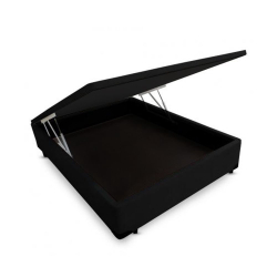 Base Box Baú Viúva Santo Box Suede Preto 47x128x188 Menor preço em Base Box Baú Viúva Santo Box Suede Preto 47x128x188