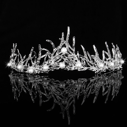 Mulheres Princesa Coroa Headband Strass Tiara Coroas Jóia do cabelo Prata Acessórios para o