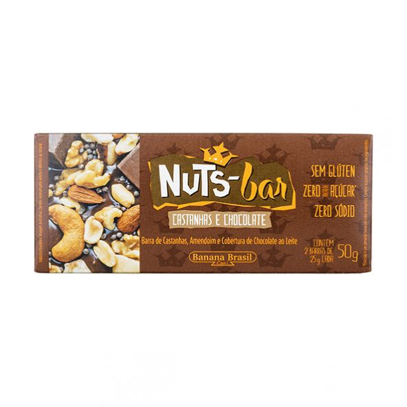 Nuts Bar Castanhas E Chocolate 25g X 2 - Banana Brasil | Submarino