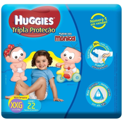 Fralda Descartável Huggies Turma Da Mônica Tripla Proteção Jumbo Tam. xxg 132 Tiras Menor preço em Fralda Descartável Huggies Turma Da Mônica Tripla Proteção Jumbo Tam. xxg 132 Tiras