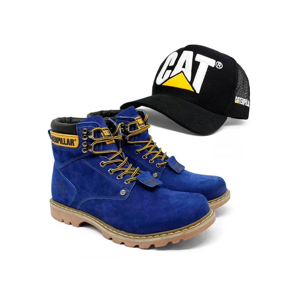 Bota Masculina CAT Caterpillar Sintética Azul Ardósia - MAGAZINE