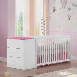 Berço Cômoda Gutti Branco Atóxico - Móveis Estrela Menor preço em Berço Cômoda Gutti Branco Atóxico - Móveis Estrela