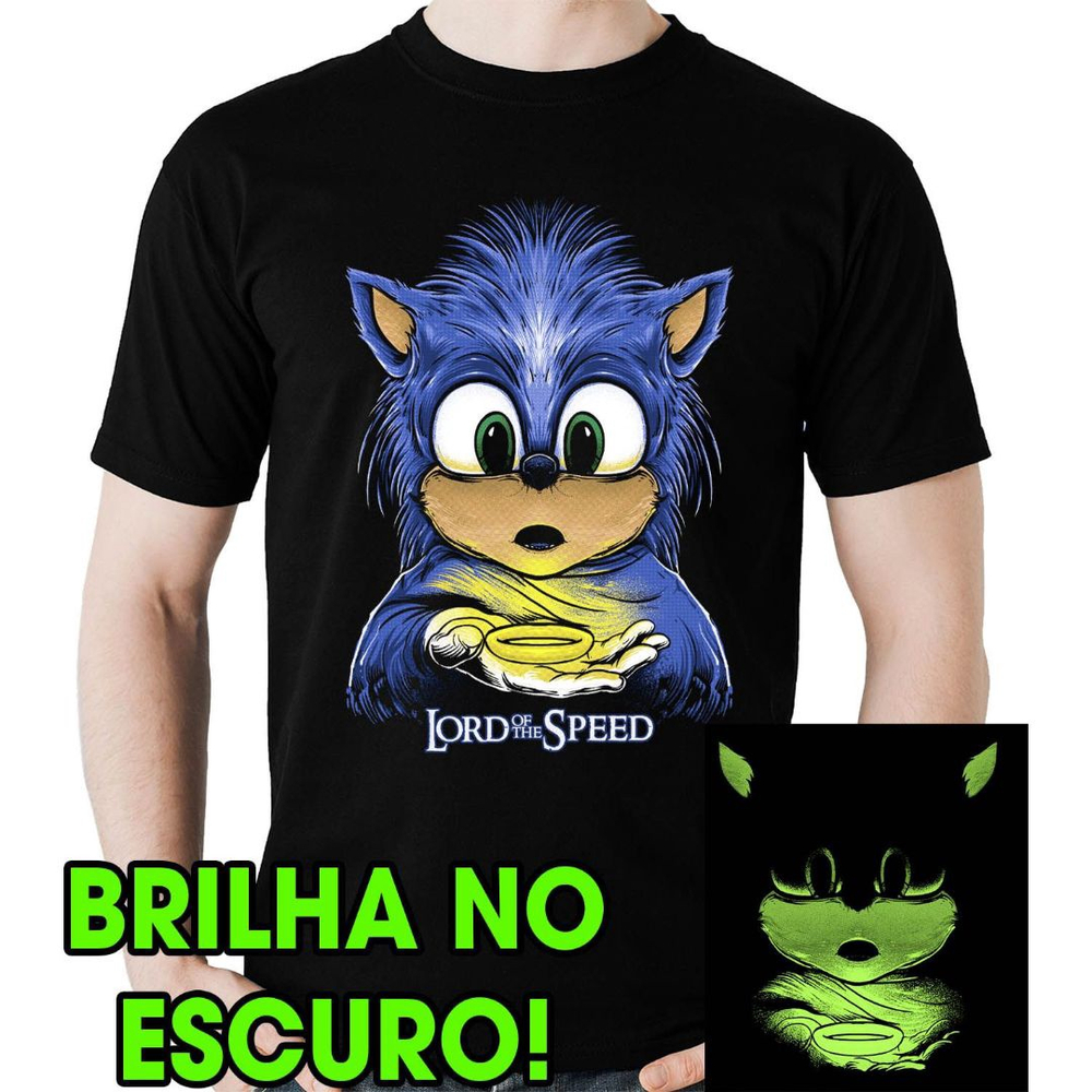 Camiseta Personagem Sonic Algodão Fio 30.1 Gola Redonda - Branco