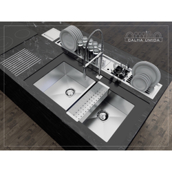 Cuba ci Dupla Inox 800 x 400 com Escorredor Inox Menor preço em Cuba ci Dupla Inox 800 x 400 com Escorredor Inox