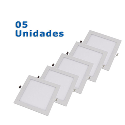 Kit 5 Plafon 18w Luminaria Embutir Painel Teto Led Slim 22 X 22 Cm Bivol Menor preço em Kit 5 Plafon 18w Luminaria Embutir Painel Teto Led Slim 22 X 22 Cm Bivol