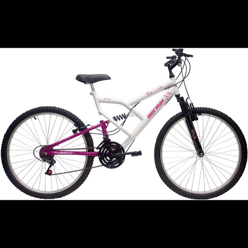 Bicicleta mormaii fullsion aro 26 branco rosa - mormaiishop - mobile