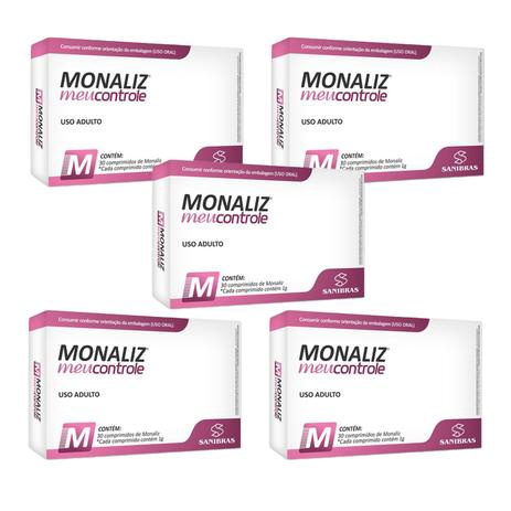 5x Monaliz Meu Controle (5x 30 comprimidos) - Sanibrás em Promoção na  Americanas