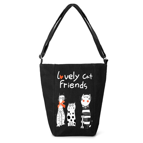 cat canvas bolsa