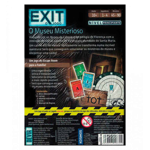 Exit O Museu Misterioso Escape Room Jogo Tabuleiro Portugues em Promoção na  Americanas