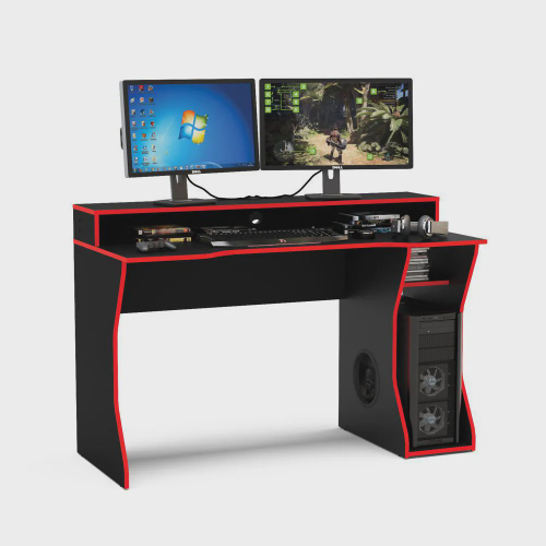 Mesa para Computador Gamer Tech para 2 Monitores 3 Prateleiras Preto -  Panorama Móveis