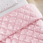 Edredom Infantil Menina Rosa Estrelinha Grão de Gente