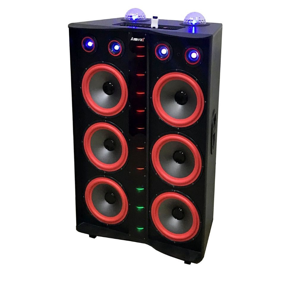 Caixa de Som Amplificada Amvox aca 3000 Paredão 3000w rms Bluetooth LED  Karaokê