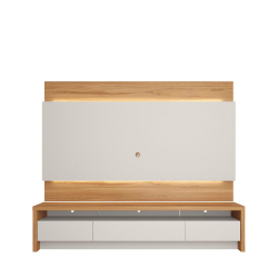Rack Colonia com Painel para TV Lincoln de até 75 polegadas Cinamomo c/ Off White 217 cm Província Menor preço em Rack Colonia com Painel para TV Lincoln de até 75 polegadas Cinamomo c/ Off White 217 cm Província