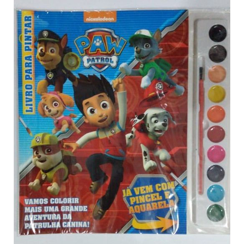 Livro Aquarela Para Pintar Patrulha Canina Paw Patrol