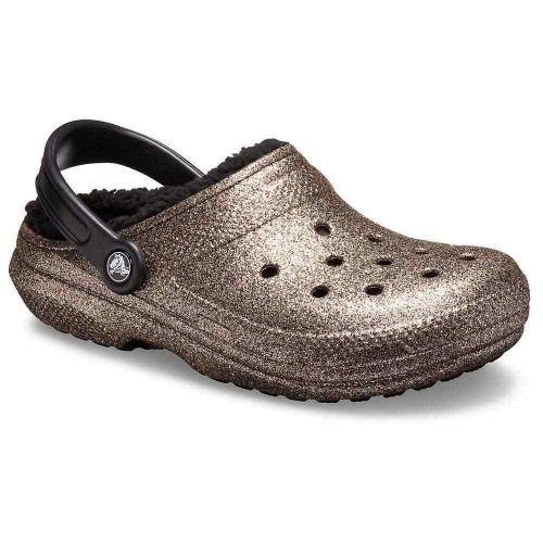 fuzzy glitter crocs