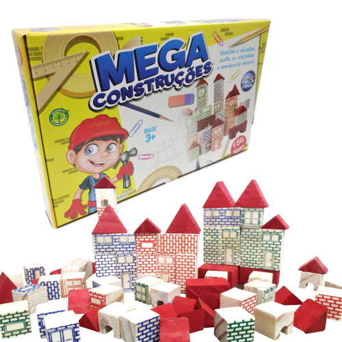 JOGO BLOCO DE MONTAR MEGA CONSTRUÇÕES COM 150 PEÇAS