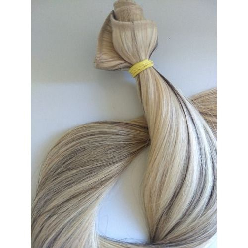 Cabelo Humano Loiro Platinado Mechado Nacional Tela 30g 60cm