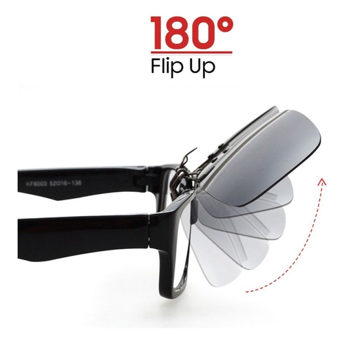 Lente Clip On Fotocromática Escurece no Sol e Clareia a Noite Polarizada e com proteção UV400 em Lente Clip On Fotocromática Escurece no Sol e Clareia a Noite Polarizada e com proteção UV400 em