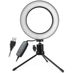 Menor preço em Iluminador Ring Light 6 polegadas com tripé de mesa Usb 16cm
