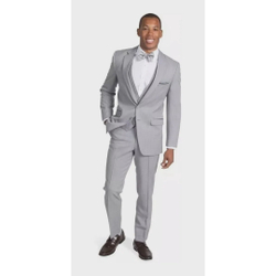 Terno Slim Masculino Cinza Claro Oxford Via Do Terno Menor preço em Terno Slim Masculino Cinza Claro Oxford Via Do Terno