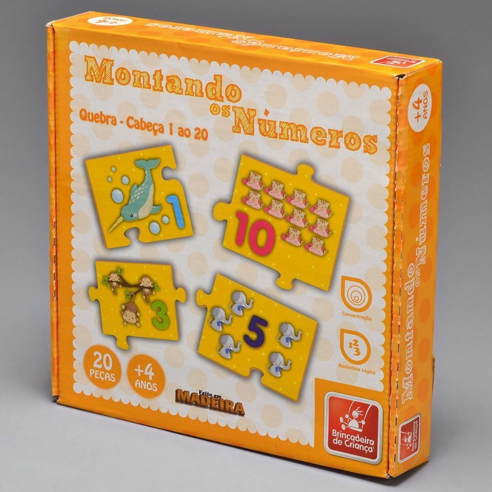 Jogo Educativo Montando Os Numeros em Madeira +4 Anos – Papelaria