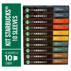Kit de Cafés Starbucks by Nespresso - 100 cápsulas Menor preço em Kit de Cafés Starbucks by Nespresso - 100 cápsulas