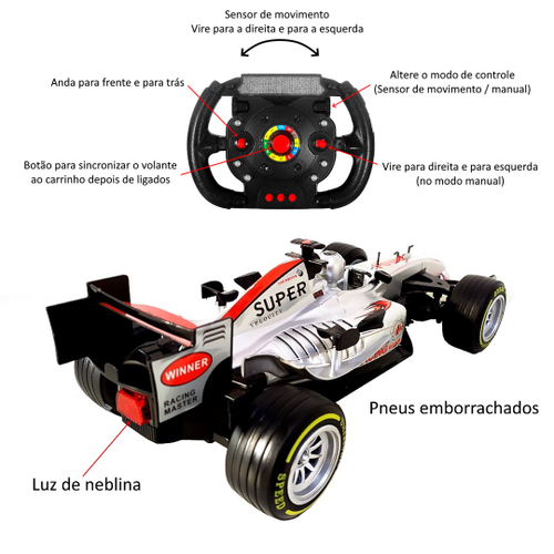 Carrinho Controle Remoto Formula1 Bateria Recarregável na Americanas  Empresas