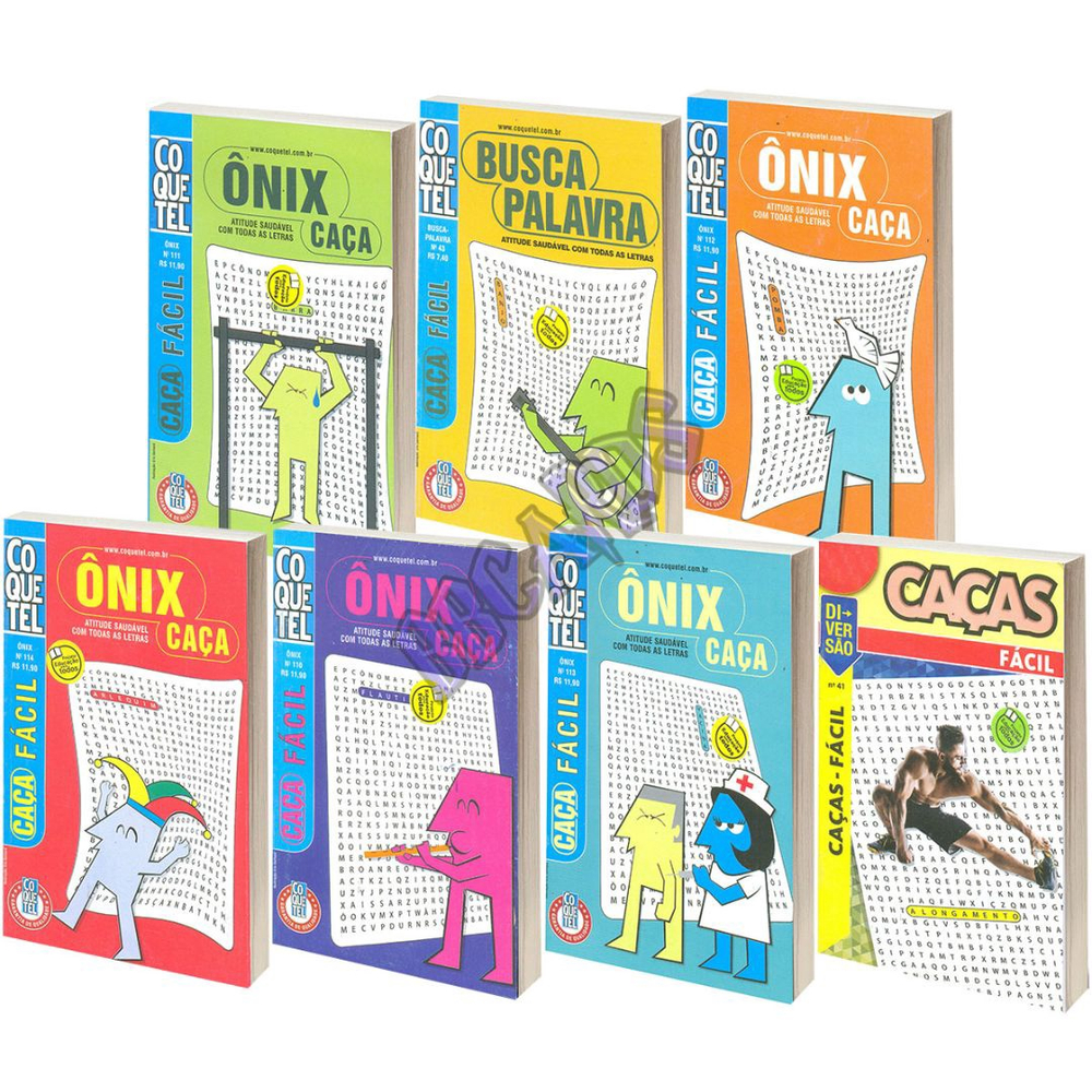 Kit 10 Livros de Passatempos Coquetel Ônix Caça Palavras, Magalu Empresas