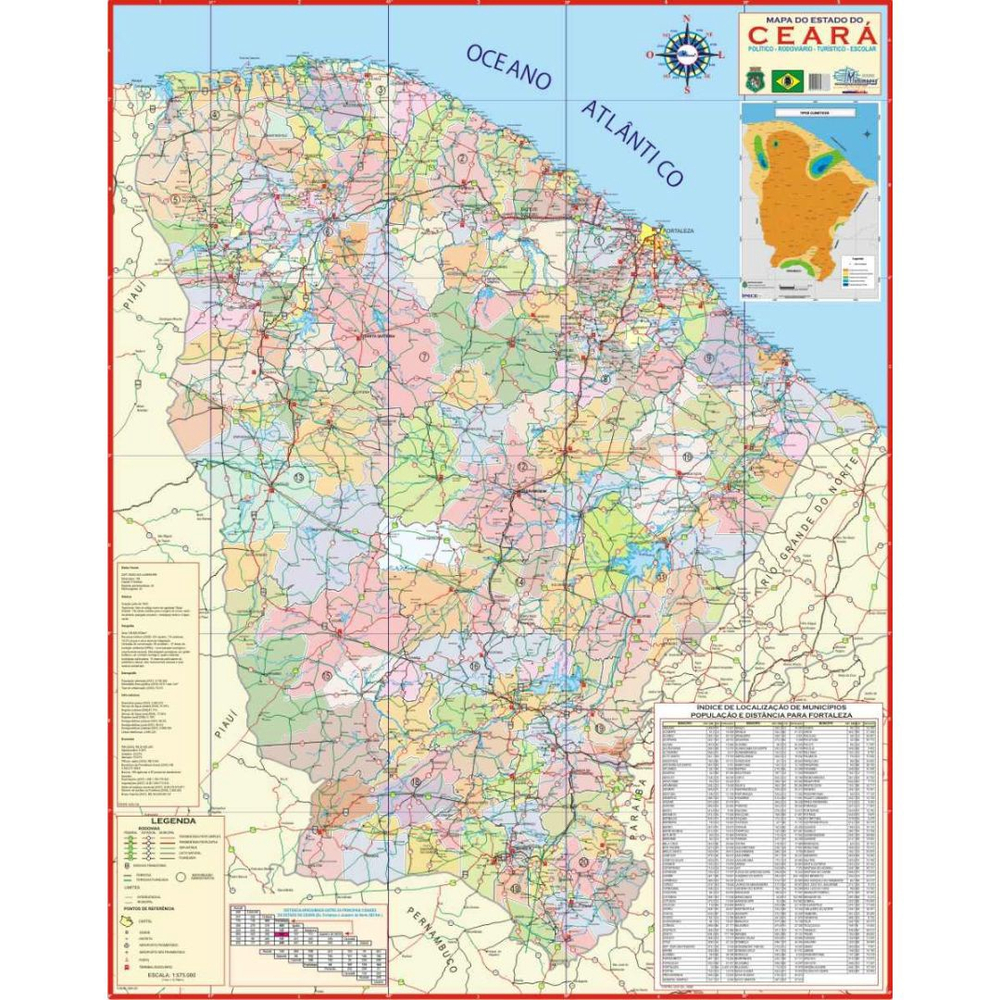 Mapa Geo Pol Tico Rodovi Rio Do Estado Do Cear X M Submarino