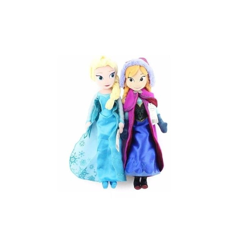 Boneca Pelucia Frozen Elza Anna Princesas Disney Coleção 50cm