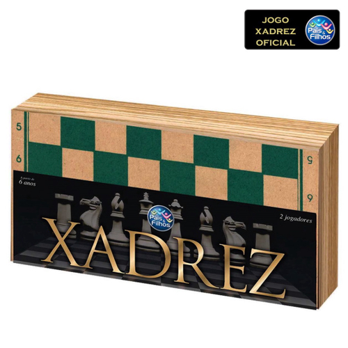 Jogo De Xadrez E Dama Tabuleiro Quadrado De Madeira Gaveta Modelo 28806 no  Shoptime