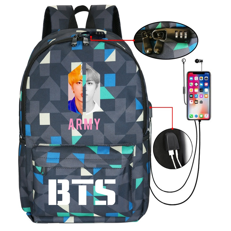 Bts Bulletproof Liga Da Juventude Mochila Bt21 Bag De Carregamento Usb Bolsa Escola Estudante Backpack Password Lock Computer Bag Em Promocao Ofertas Na Americanas