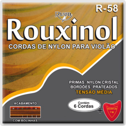 Jogo De Cordas Violão Rouxinol R50 Aço Bronze C/ Bolinha