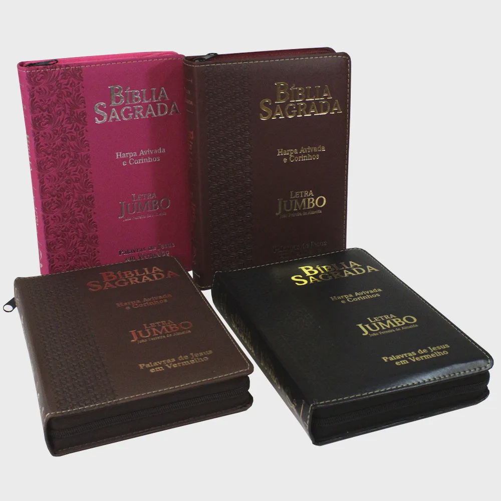 Biblia Sagrada Evangelica Pink Feminina Ziper Letra Jumbo Harpa Cpp Submarino 2394