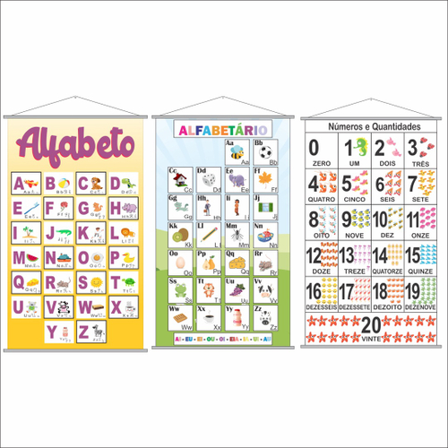 Kit 3 Jogos Educativos Alfabetizacao Infantil Numeros Letras - Nig  Brinquedos