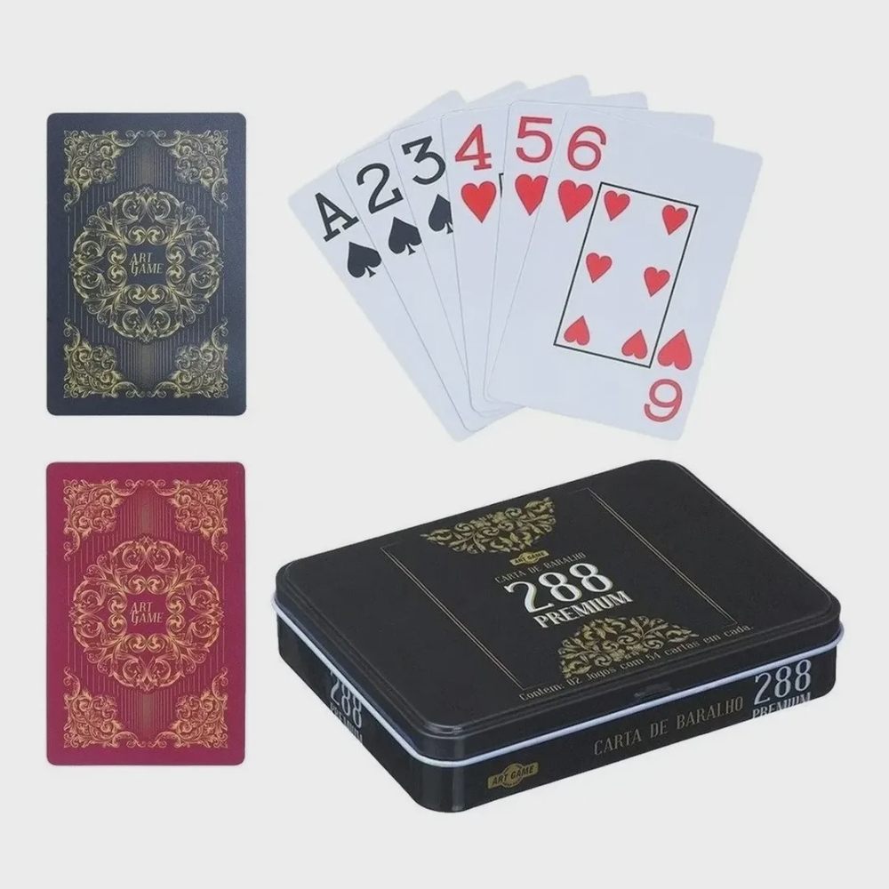 Jogo de Cartas Plásticas Estojo c/2 Baralho para Buraco Truco Tranca  Desliza Fácil Naipe Grande em Promoção na Americanas