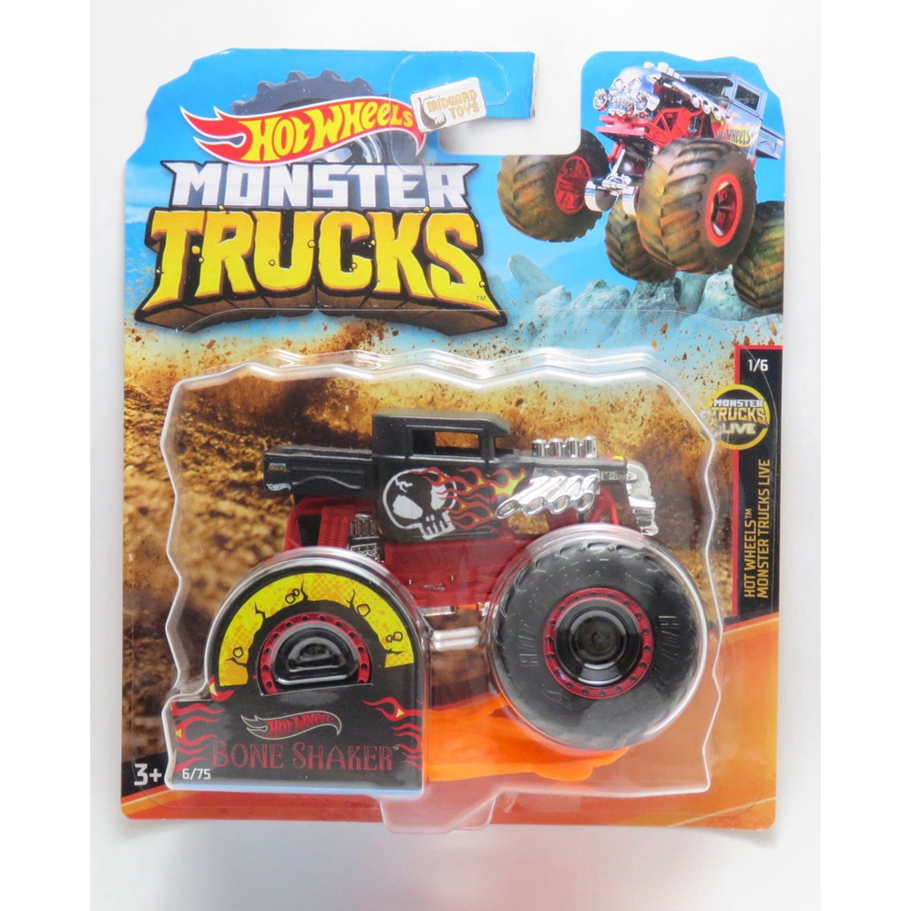 Hot Wheels Monster Trucks Veículo de Brinquedo Bone Shaker Die Cast Bone  Shaker