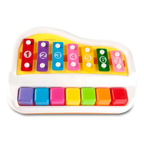 Brinquedo Pianinho Musical Educativo Piano Infantil com Som Luzes e Alça  para Segurar Azul em Promoção na Americanas