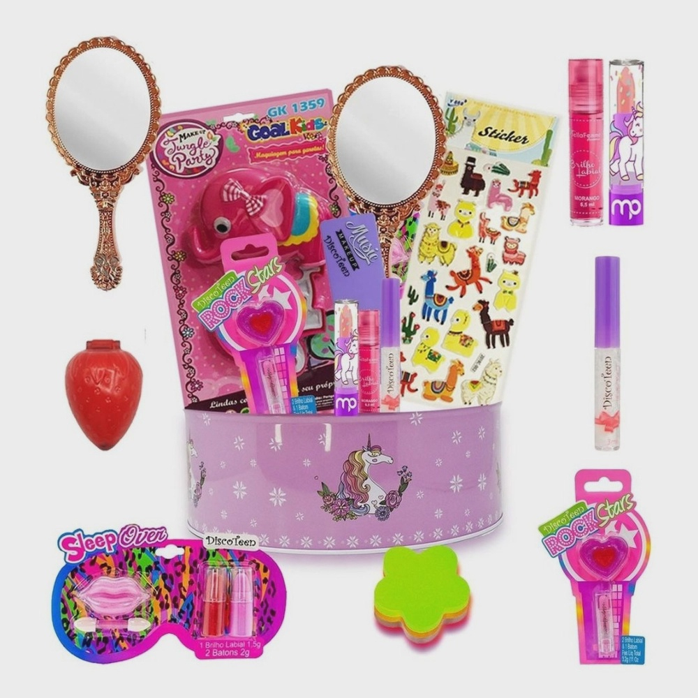 Kit 5 Maquiagem para bonecas Infantil Sombra e batom - Shop Macrozao