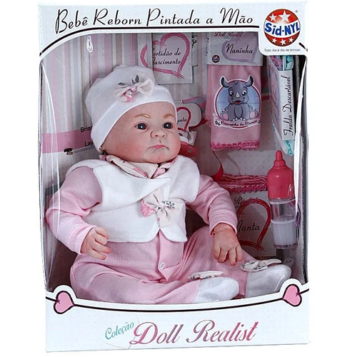 Boneca realista tipo bebe reborn yasmin 1172 sid nyl