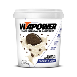 Pasta de amendoim premium 1 kg - vitapower (cookies and cream) Menor preço em Pasta de amendoim premium 1 kg - vitapower (cookies and cream)